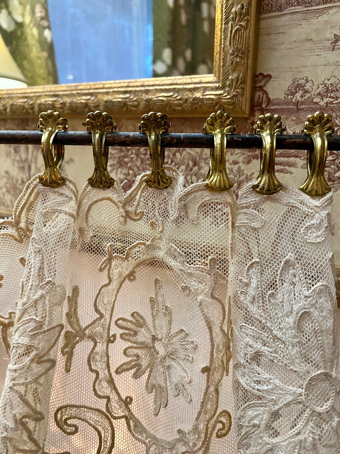 Vintage Brass Café Curtain Clips in Three Size Choices Etsy