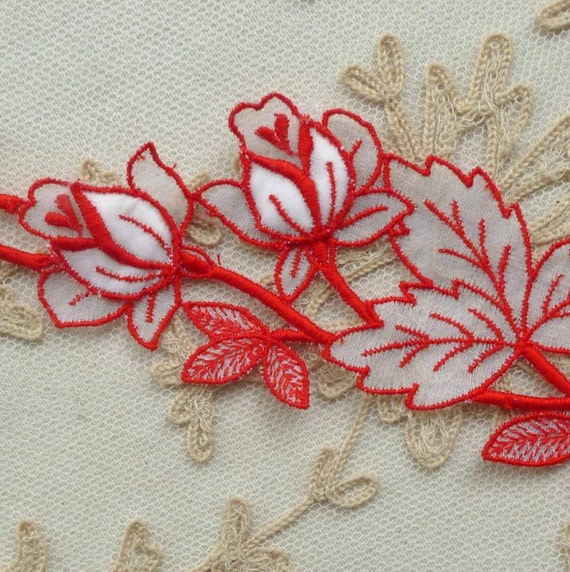 Vintage Swiss Embroidered Organdy Appliques - image 4