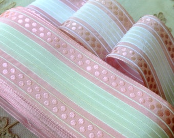 Vintage French Pink Polka Dot and Cord Trim