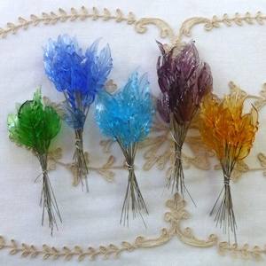 Vintage/Antique Venetian Art Glass Leaves 1/2 DOZEN