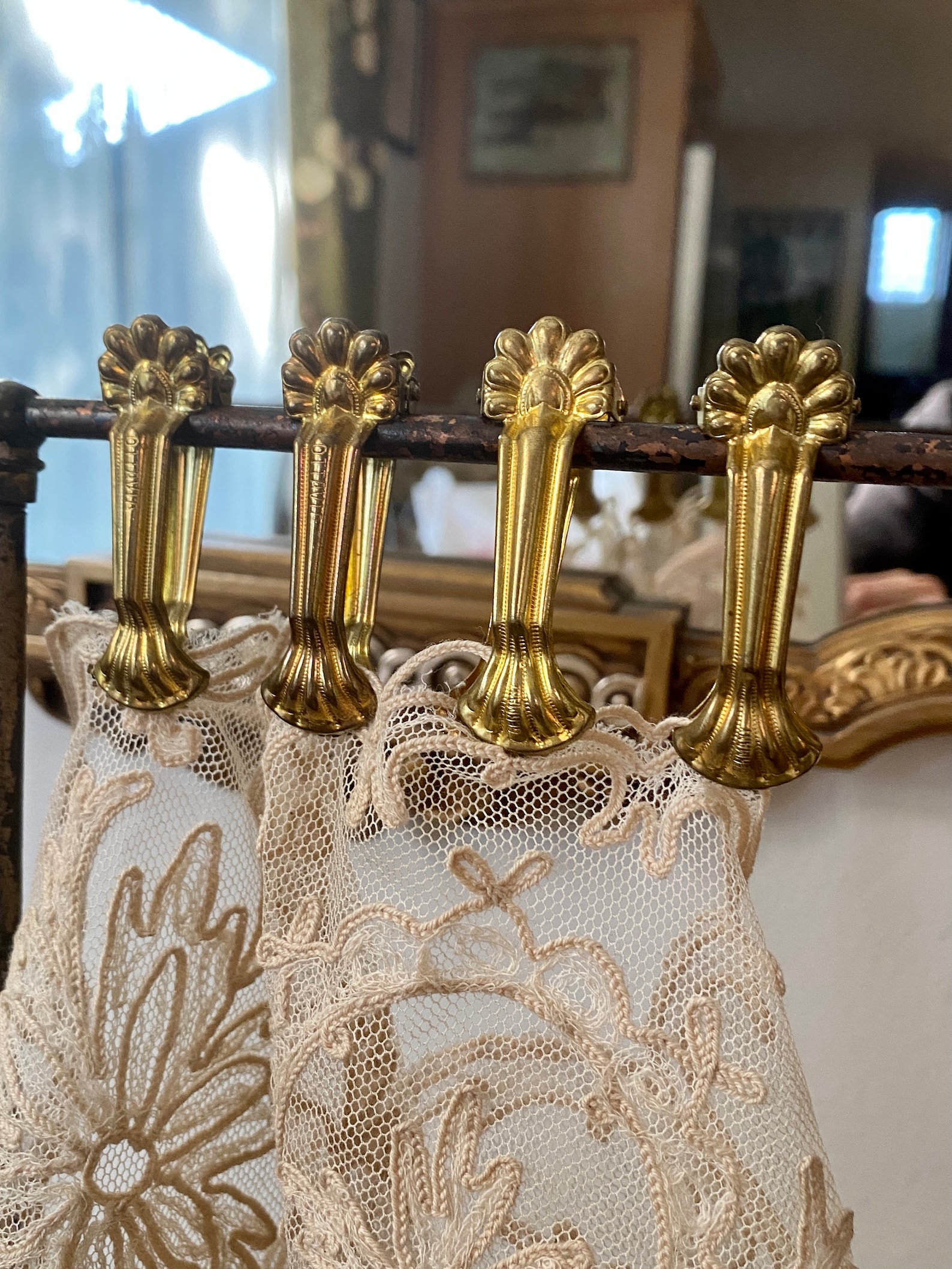 Vintage Brass Café Curtain Clips in Four Size Choices Etsy