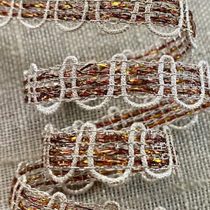 Antik Französisch Gold Silber Kupfer Metall Borte