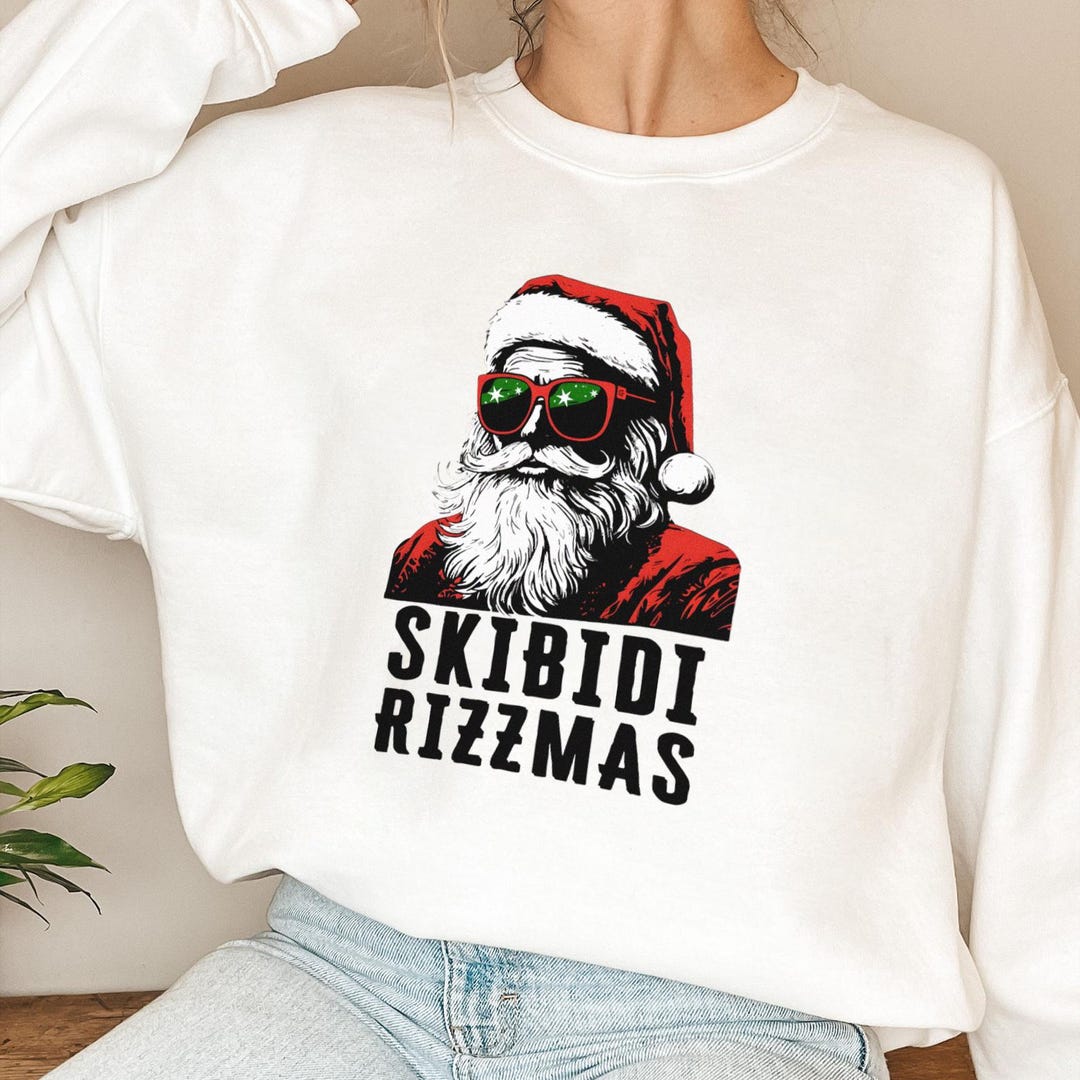 Skibidi Rizzmas Shirt, Rizz the Season Shirt, Holiday Tee, Funny Xmas ...