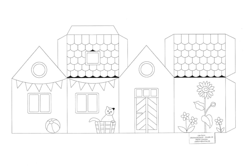 Chart Paper House Paper House Crafts, Printable Paper House Templates, Playhouses ...