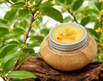 Baume parfumé solide en fleurs d'osmanthus - Parfum floral - Baume parfumé naturel fait main