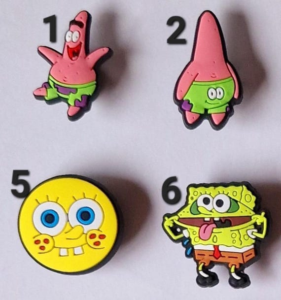spongebob and patrick croc charms