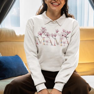 Sudadera MAMA con estampado floral pastel Diseño de magnolia primaveral Regalo perfecto para mamás Diseño floral Colores pastel Regalo para madre