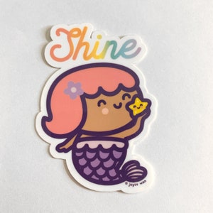 Mermaid Sticker, Mermaid Decal, Laptop Decal, Phone Decal, Kawaii Mermaid, Water Bottle Decal, Mermaid Gift, Mermaid Lover, Laptop Sticker