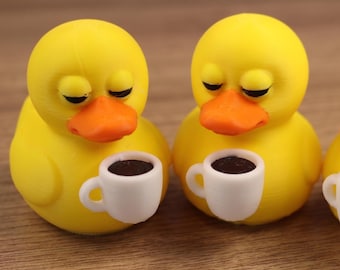 Tired Coffee Duck - Desk Decor Office Worker Exhausted Duck Dash and Car