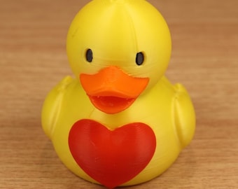 Big Heart Love Duck Collectible | 3D Printed Desk Decor