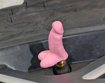 Dick Prank Tire Valve Caps | Set of 4 Novelty Gag Gift | Universal Car Air Stem Covers | Rude Adult Joke Car Accessory |