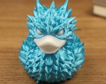 Ice Dragon Duck Collectible | 3D Printed Desk Decor, Gaming Room Accessory