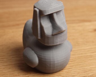Moai Stone Duck Collectible | 3D Printed Desk Decor