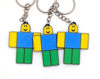 Roblox Noob Keychain: Backpack, Purse, Lanyard Accessory - Etsy