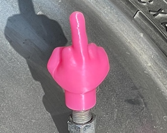 Middle Finger Tire Valve Caps | Set of 4 Prank Car Accessory | Universal Fit Truck SUV Bike Air Covers | Funny Gag Gift