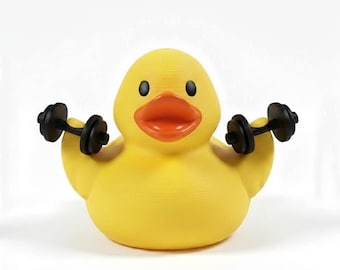 Weightlifting Duck Figurine, Gym Gift, Desk Decor