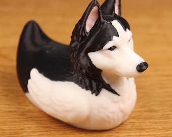 Husky Duck Collectible | 3D Printed Desk Decor, Dog Animal Hybrid
