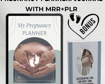 Pregnancy Planner Journal, 110+ Pages Canva Template (PLR, MRR)