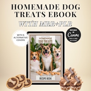 E-book de receitas de biscoitos caseiros para cães, modelo Canva (PLR e MRR)
