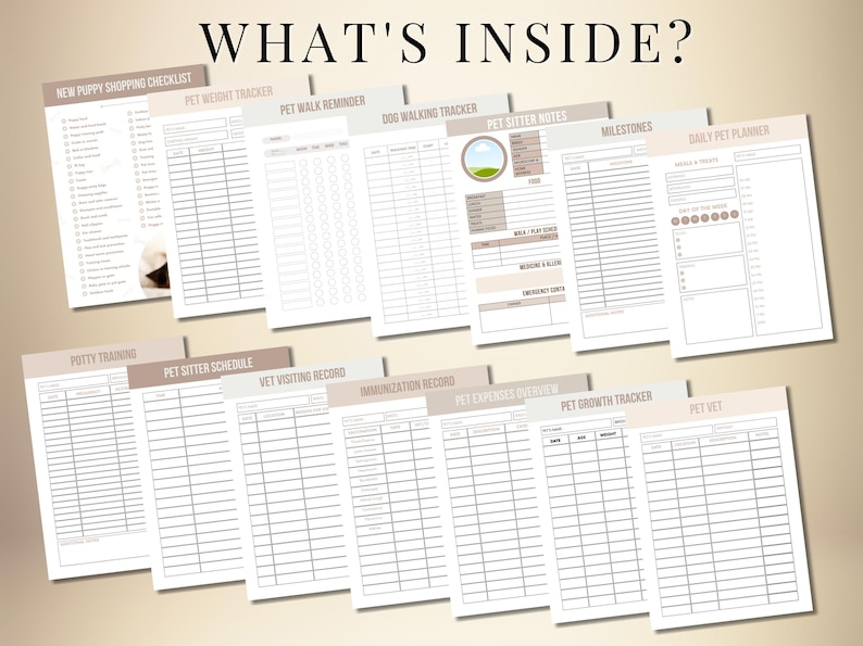 Pet Care Planner Printable, Pet Checklist Template Canva, Digital Pet Planner with Master Resell Rights, Canva Template Plr Mrr image 2