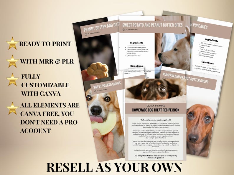 Homemade Dog Treats Recipe Ebook, Canva Template (PLR & MRR) image 3