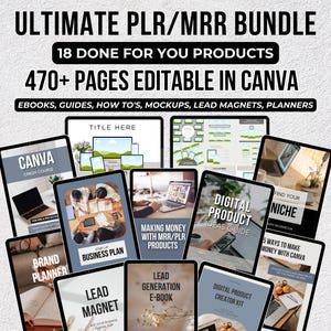 Ultimate PLR MRR Bundle for Passive Income Plr Digital Products Resell Bundle on Etsy Done For You Digital Product with Master Resell Rights