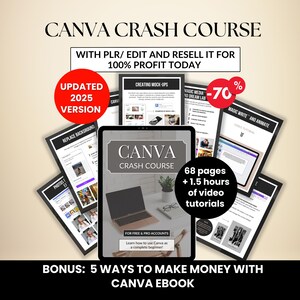 Canva Crash Course for Beginner Canva Crash Course Plr Canva Crash Course Updated Editable Plr Template with Resell Rights Digital Download