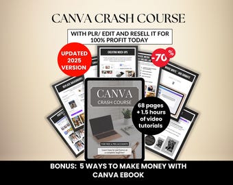 Curso intensivo de Canva para principiantes Curso intensivo de Canva PLR Curso intensivo de Canva Plantilla PLR editable actualizada con derechos de reventa Descarga digital