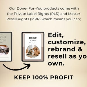Pet Care Planner Printable, Pet Checklist Template Canva, Digital Pet Planner with Master Resell Rights, Canva Template Plr Mrr image 7