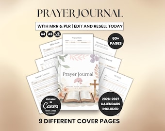 Prayer Journal Template Plr Mrr Bible Study Guide Digital Bible Study Printable Planner Editable Canva Template with Resell Rights