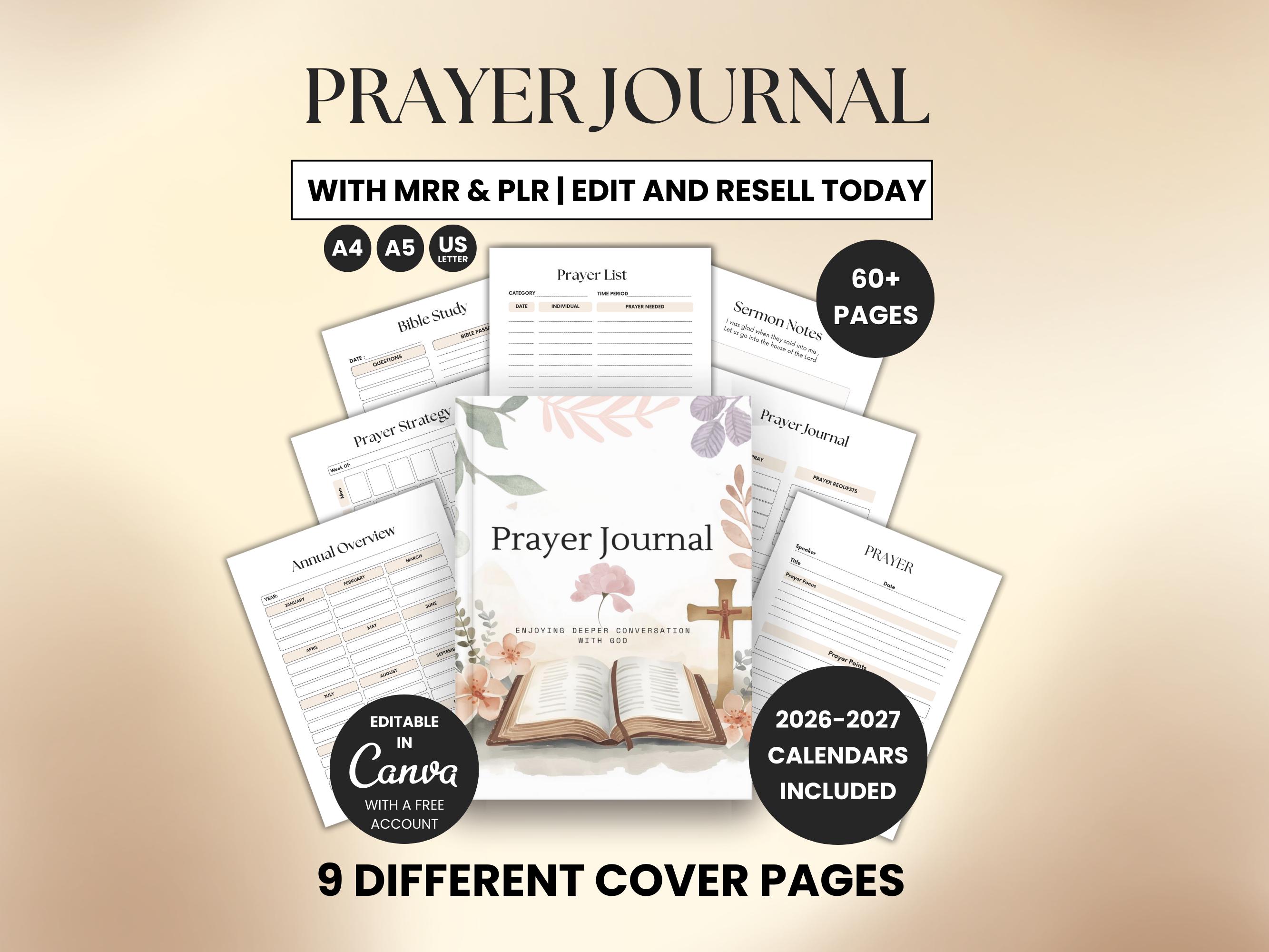 Prayer Journal Template Plr Mrr Bible Study Guide Digital Bible Study ...