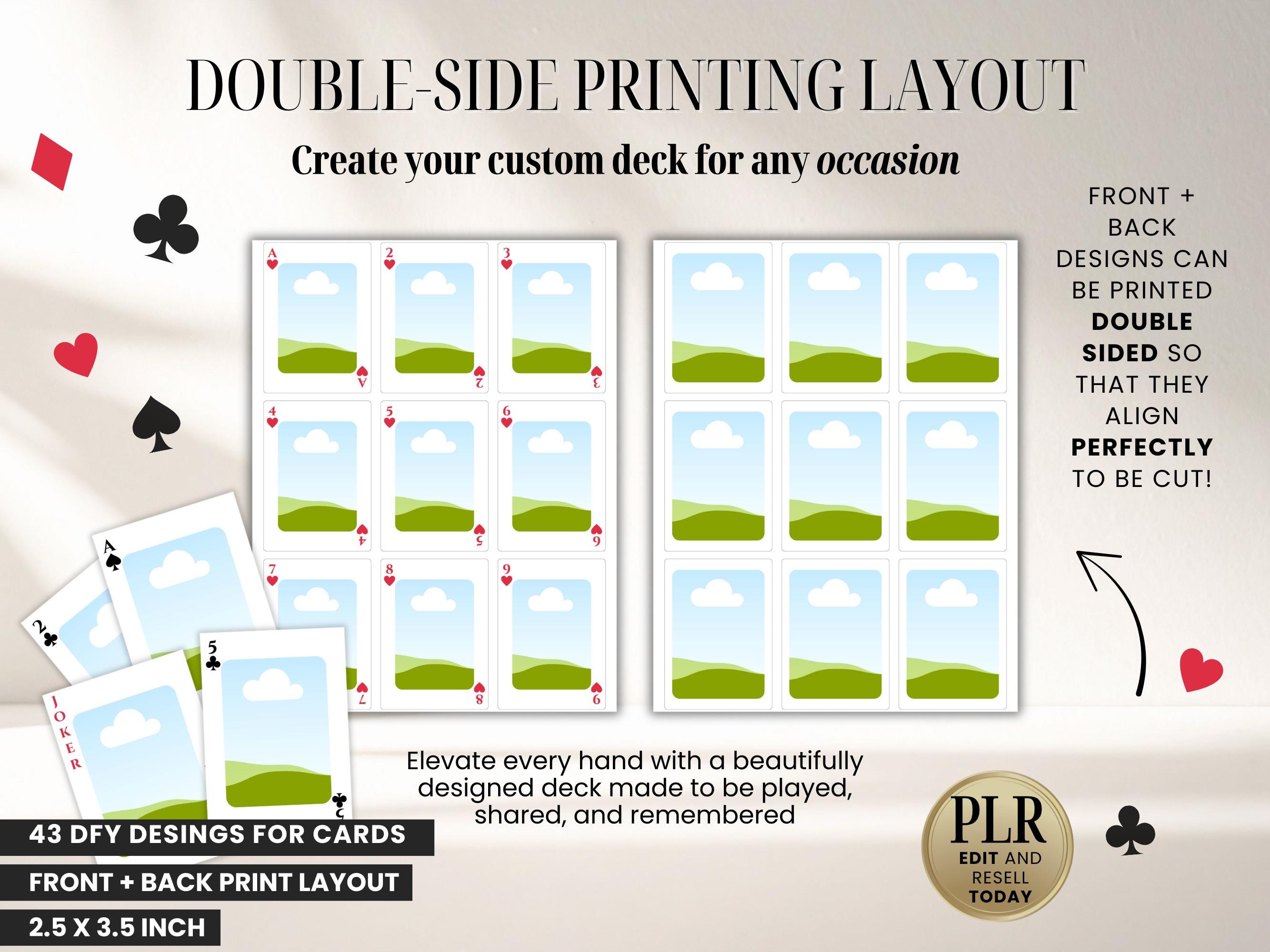 Custom Playing Card Template Editable Canva PLR Double Sided Photo Card