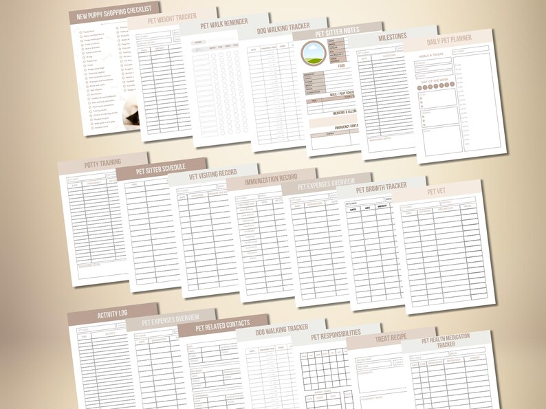 Pet Care Planner Printable, Pet Checklist Template Canva, Digital Pet Planner with Master Resell Rights, Canva Template Plr Mrr image 3