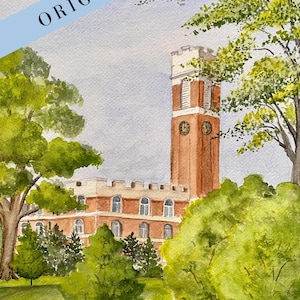 Vanderbilt University 2023 / Kirkland Tower/ Nashville, TN / Original Watercolor