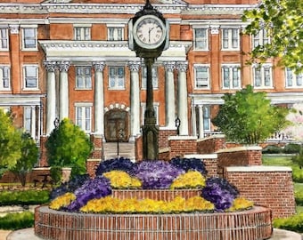 Parks Hall/Reloj/Miledgeville, Georgia/Impresión