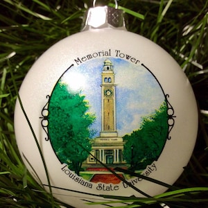Louisiana State University / Memorial Tower / Baton Rouge, Louisiana / Christmas Ornament / Ornament