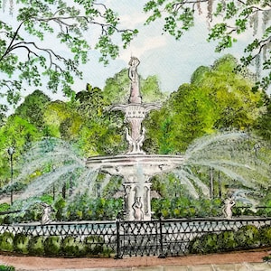 Savannah, GA / The Brunnen im Forsyth Park / Print