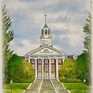 Samford University / Davis Library / Birmingham, AL  / Printof Original Watercolor
