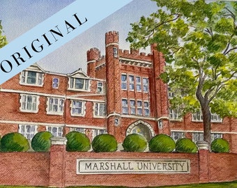 Marshall University / Old Main / Huntington WVA / Original Water Color