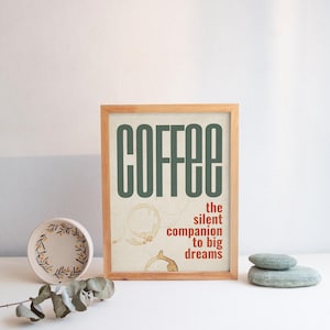 Arte digital para impressão de café, download instantâneo, arte de parede motivacional, decoração para casa, presente para amantes de café, pôster rústico para cozinha ou escritório