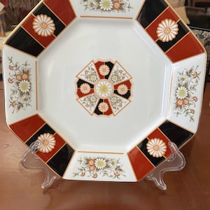 11.5&quot; Hexigonal decorative platter, Seizan.  Serving plate/platter, Porcelain, like new