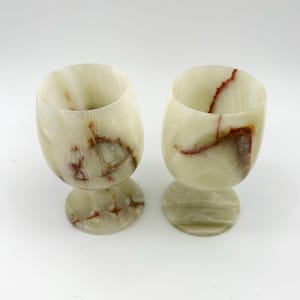 Wine Goblets, Onyx Marble .  Set of 2