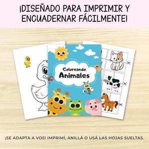 Libro de Colorear Animales Imprimible con Guías a Color y actividades recortables | PDF Educativo Imprimible - Preescolar/Primer Ciclo
