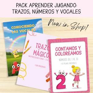 Pack Preescolar, Actividades Imprimibles para Niños – Cuadernos de Trazos, Números del 1 al 10 y Vocales