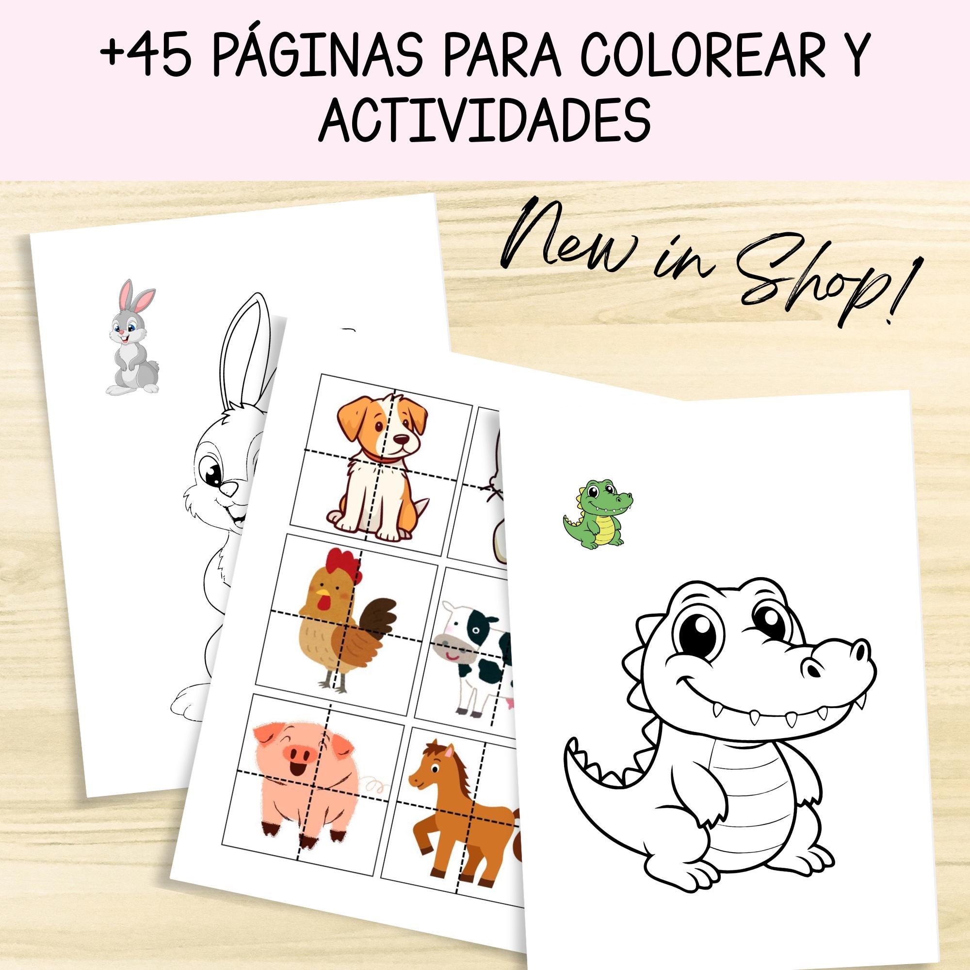 Libro De Colorear Animales Imprimible Con Guías a Color Y Actividades ...