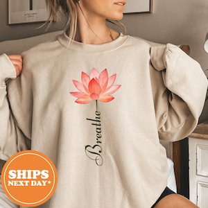 Lotus Flower Sweatshirt, Yoga Hoodie, Meditation Crewneck, Spiritual Sweater, Pilates Sweatshirt, Yoga Instructor Gift, Relaxation Hoodie