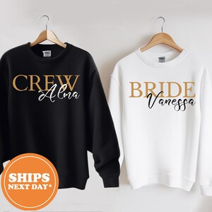Custom Bride Hoodie, Bridesmaid Crewneck Sweatshirt, Cozy Team Bride Outfit, Neutral Bachelorette Gift 2025