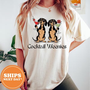 Cocktail Weenies Shirt, Funny Dachshund Tee, Wiener Dog T-Shirt, Doxie Mom Shirt, Dachshund Gift, Comfort Colors Tee, Doxie Lover Shirt