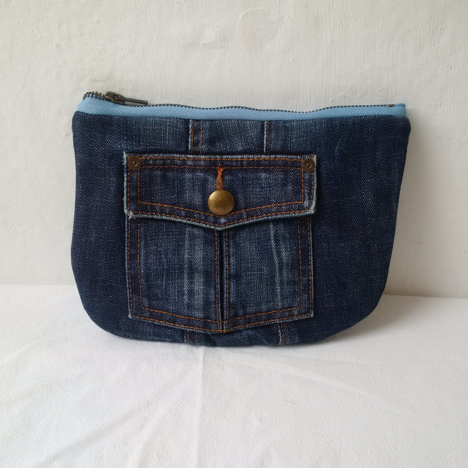 Recycled denim jeans pouchdenim pencil case upcycled denim Etsy