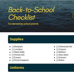 Back to School Checklist Printable | Editable School Supply List for Parents & Kids | Instant Download PDF